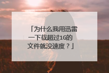 为什么我用迅雷一下载超过1G的文件就没速度?