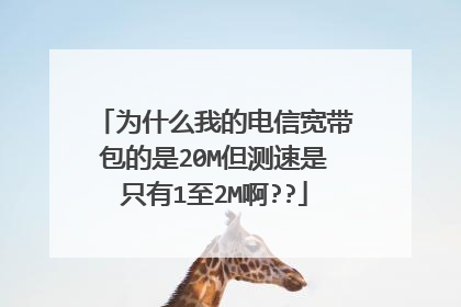 为什么我的电信宽带包的是20M但测速是只有1至2M啊??