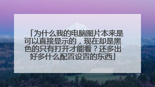 为什么我的电脑图片本来是可以直接显示的，现在却是黑色的只有打开才能看？还多出好多什么配置设置的东西