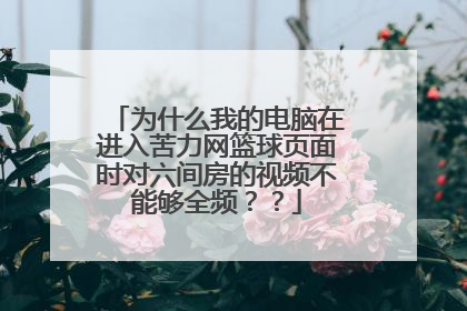 为什么我的电脑在进入苦力网篮球页面时对六间房的视频不能够全频？？