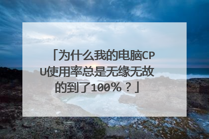 为什么我的电脑CPU使用率总是无缘无故的到了100％？