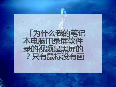 为什么我的笔记本电脑用录屏软件录的视频是黑屏的？只有鼠标没有画面？？？？