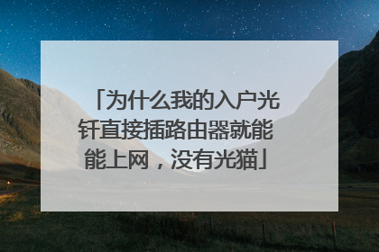 为什么我的入户光钎直接插路由器就能能上网,没有光猫