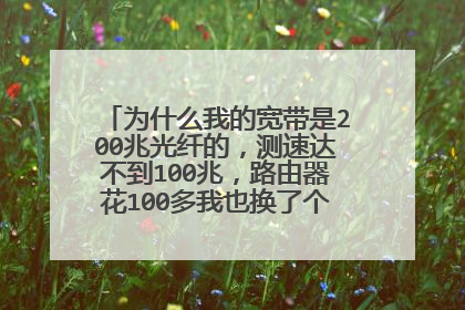 为什么我的宽带是200兆光纤的,测速达不到100兆,路由器花100多我也换了个千兆的,网卡关系?