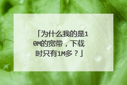 为什么我的是10M的宽带,下载时只有1M多?
