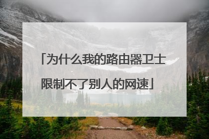 为什么我的路由器卫士限制不了别人的网速