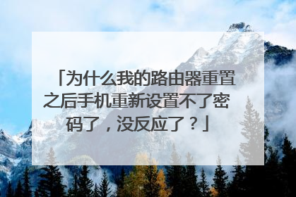 为什么我的路由器重置之后手机重新设置不了密码了，没反应了？