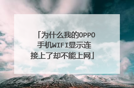 为什么我的OPPO 手机WIFI显示连接上了却不能上网
