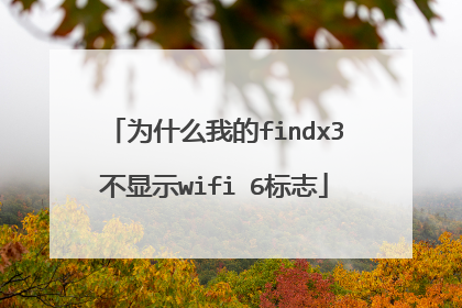 为什么我的findx3不显示wifi 6标志