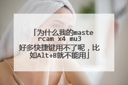为什么我的mastercam x4 mu3好多快捷键用不了呢，比如Alt+B就不能用