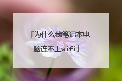 为什么我笔记本电脑连不上wifi