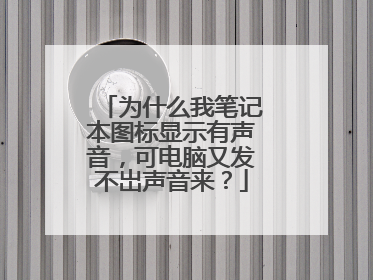 为什么我笔记本图标显示有声音,可电脑又发不岀声音来?