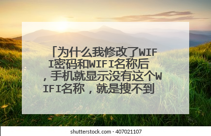 为什么我修改了WIFI密码和WIFI名称后，手机就显示没有这个WIFI名称，就是搜不到，求解决急！
