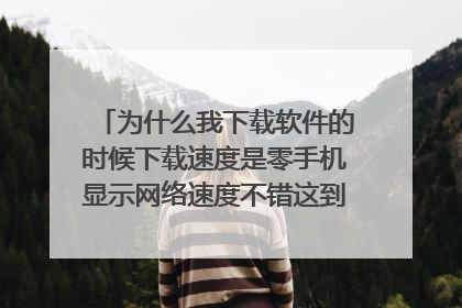 为什么我下载软件的时候下载速度是零手机显示网络速度不错这到底为什么呢?