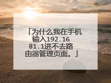 为什么我在手机输入192.1681.1进不去路由器管理页面。