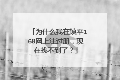 为什么我在镇平168网上注过册，现在找不到了？