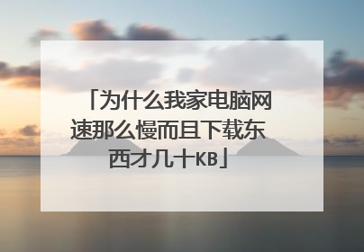为什么我家电脑网速那么慢而且下载东西才几十KB