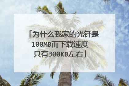 为什么我家的光钎是100MB而下载速度只有300KB左右