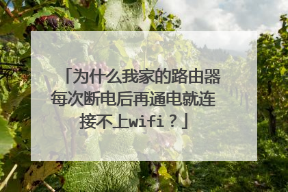 为什么我家的路由器每次断电后再通电就连接不上wifi？