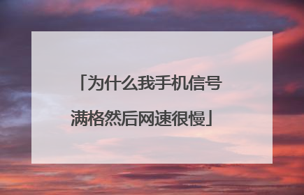 为什么我手机信号满格然后网速很慢