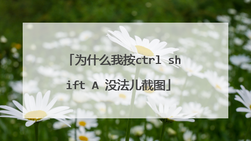 为什么我按ctrl shift A 没法儿截图