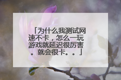 为什么我测试网速不卡,怎么一玩游戏就延迟很厉害。就会很卡。。