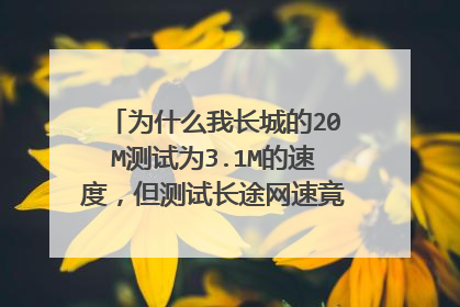 为什么我长城的20M测试为3.1M的速度,但测试长途网速竟然只有600KB,那么我的网速现在实际是6M吗?求解答