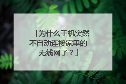 为什么手机突然不自动连接家里的无线网了？