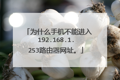 为什么手机不能进入192.168.1.253路由器网址。