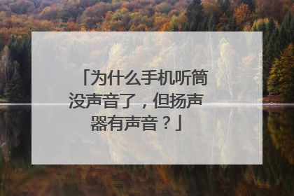 为什么手机听筒没声音了，但扬声器有声音？
