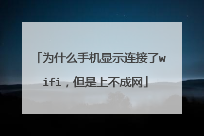 为什么手机显示连接了wifi，但是上不成网