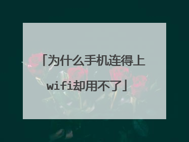 为什么手机连得上wifi却用不了