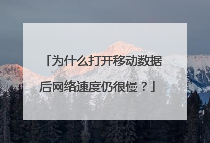 为什么打开移动数据后网络速度仍很慢？