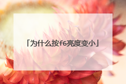 为什么按f6亮度变小
