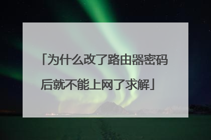 为什么改了路由器密码后就不能上网了求解