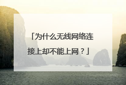 为什么无线网络连接上却不能上网？