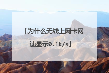 为什么无线上网卡网速显示0.1k/s