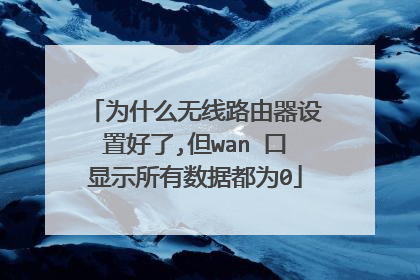 为什么无线路由器设置好了,但wan 口显示所有数据都为0