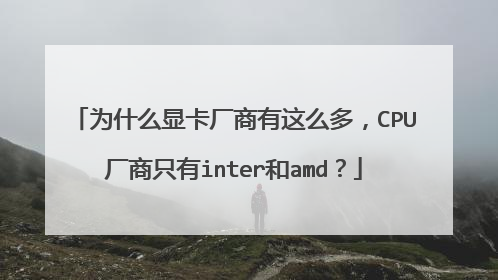 为什么显卡厂商有这么多,CPU厂商只有inter和amd?