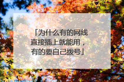 为什么有的网线直接插上就能用,有的要自己拨号