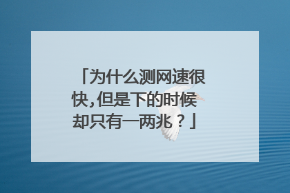为什么测网速很快,但是下的时候却只有一两兆?