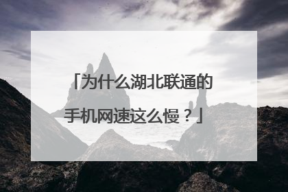 为什么湖北联通的手机网速这么慢？