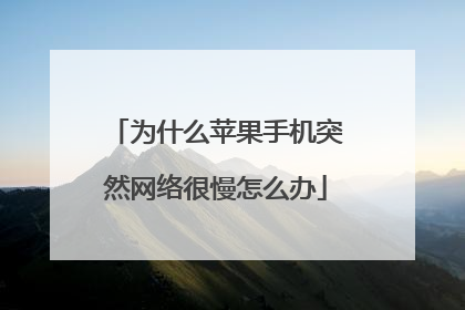 为什么苹果手机突然网络很慢怎么办
