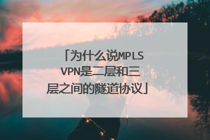 为什么说MPLS VPN是二层和三层之间的隧道协议