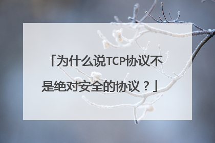 为什么说TCP协议不是绝对安全的协议？