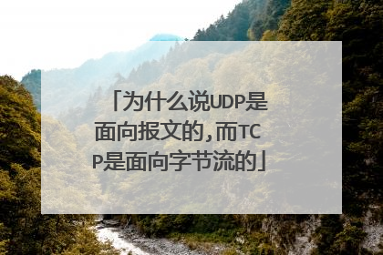 为什么说UDP是面向报文的,而TCP是面向字节流的