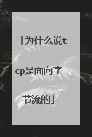为什么说tcp是面向字节流的