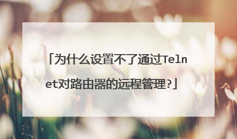 为什么设置不了通过Telnet对路由器的远程管理?
