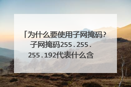 为什么要使用子网掩码?子网掩码255.255.255.192代表什么含义?该网络能够容纳