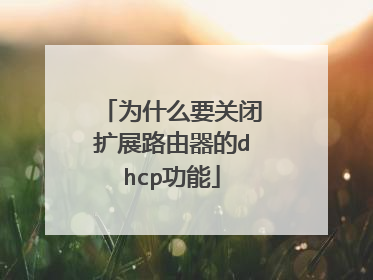 为什么要关闭扩展路由器的dhcp功能